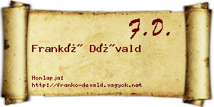Frankó Dévald névjegykártya